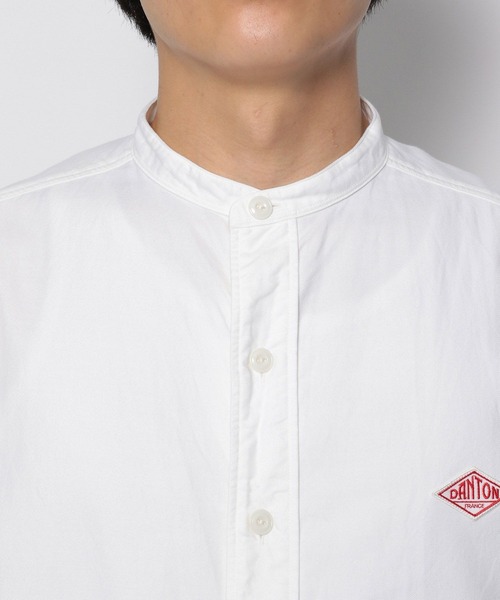 超人気☆DANTON ダントン YOXバンドカラーシャツ 1.3万 L ホワイト 超