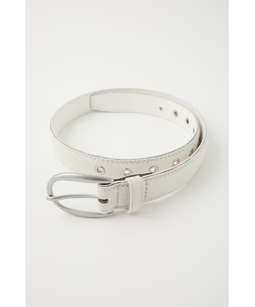MOUSSY(マウジー)の「EYELET CANVAS ベルト(ベルト・レディース・オフホワイト/ブラック・FREE)」の3枚目の写真