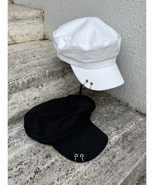 EGOIST(エゴイスト)の「ダブルリングキャスケット(キャスケット・レディース・ホワイト/ブラック・FREE)」の4枚目の写真