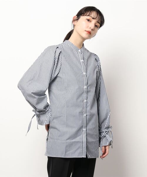 KOBE LETTUCE(コウベレタス)の「ストライプ袖リボンブラウス(シャツ/ブラウス・レディース・ホワイト×ネイビー/ホワイト系その他/ホワイト系その他2・FREE)」の7枚目の写真