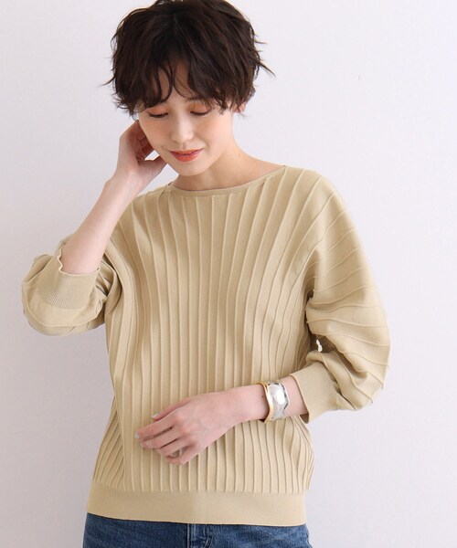 INDIVI(インディヴィ)の「◆【洗える】ラウンドスリーブニット(ニット/セーター・レディース・ブラック/オレンジ/ブルー/ナチュラル/ホワイト系・38/34/05/15 /13/19)」の3枚目の写真