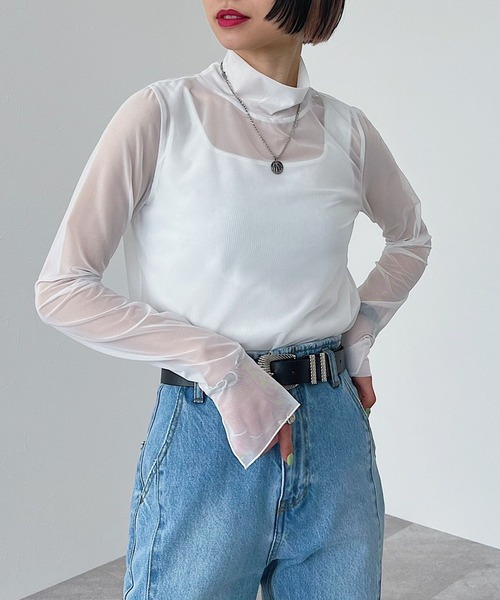 PAGEBOY(ページボーイ)の「シアータートルロングスリーブ(Tシャツ/カットソー・レディース・ブラック/オフホワイト/グリーン/オレンジ・FREE)」の2枚目の写真