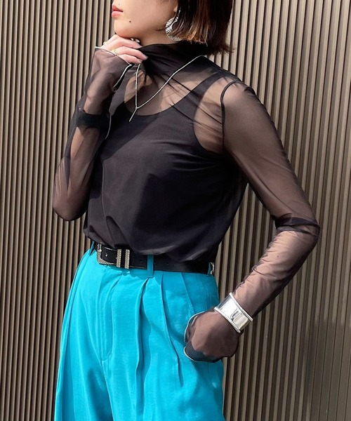 PAGEBOY(ページボーイ)の「シアータートルロングスリーブ(Tシャツ/カットソー・レディース・ブラック/オフホワイト/グリーン/オレンジ・FREE)」の3枚目の写真