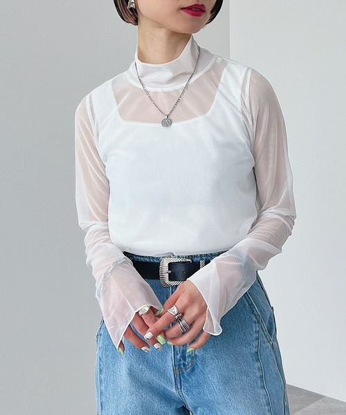 PAGEBOY(ページボーイ)の「シアータートルロングスリーブ(Tシャツ/カットソー・レディース・ブラック/オフホワイト/グリーン/オレンジ・FREE)」の5枚目の写真