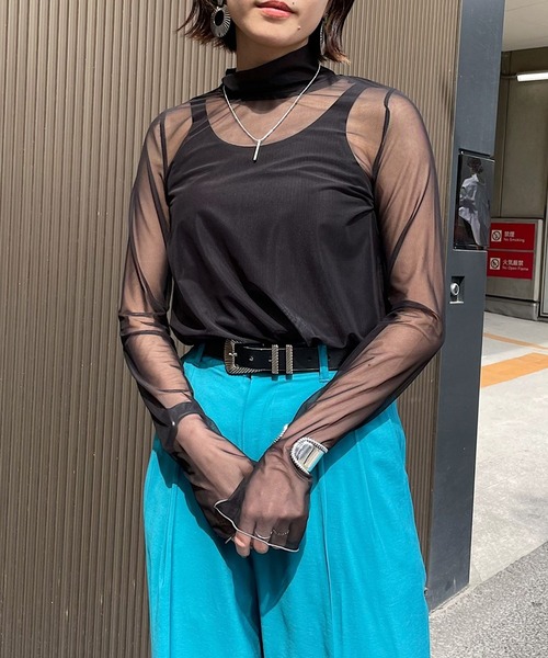 PAGEBOY(ページボーイ)の「シアータートルロングスリーブ(Tシャツ/カットソー・レディース・ブラック/オフホワイト/グリーン/オレンジ・FREE)」の9枚目の写真