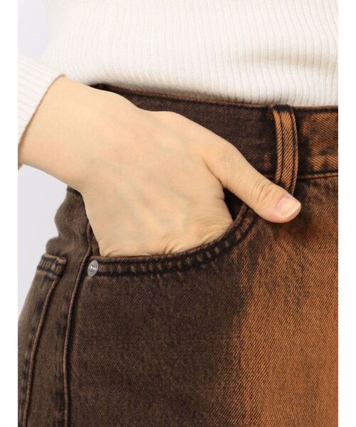 EVRIS（エヴリス）の「【ハイウエスト】バイカラーブリーチワイドパンツ（デニムパンツ・レディース・オレンジ/インディゴブルー・SMALL/MEDIUM）」の22枚目の写真