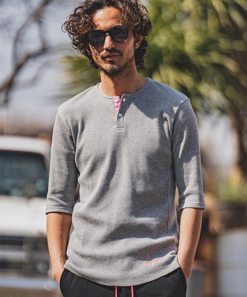 felkod(フィルコッド)の「mt7814- Neon Tape Thermal Half Sleeve Cut sew カットソー(Tシャツ/カットソー・メンズ・グレー×ピンク/ホワイト×ピンク/ブラック×イエロー・S/M/L)」の7枚目の写真