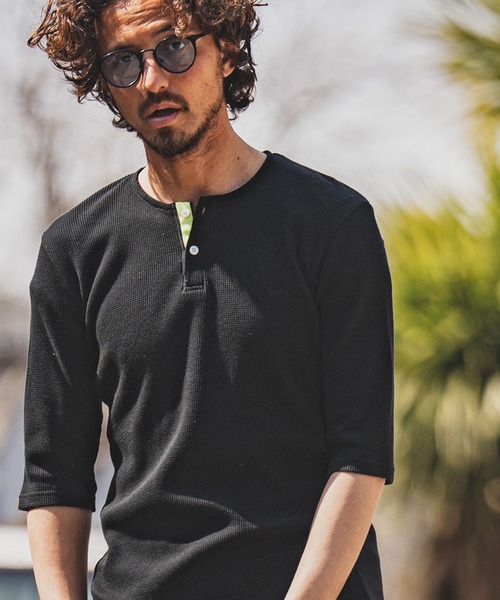 felkod(フィルコッド)の「mt7814- Neon Tape Thermal Half Sleeve Cut sew カットソー(Tシャツ/カットソー・メンズ・グレー×ピンク/ホワイト×ピンク/ブラック×イエロー・S/M/L)」の10枚目の写真