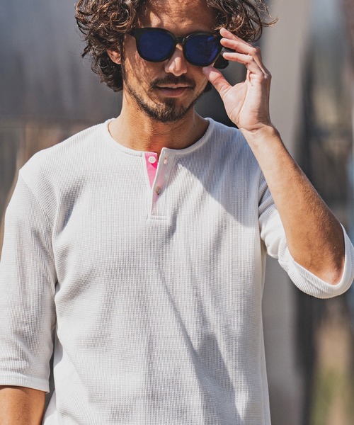 felkod(フィルコッド)の「mt7814- Neon Tape Thermal Half Sleeve Cut sew カットソー(Tシャツ/カットソー・メンズ・グレー×ピンク/ホワイト×ピンク/ブラック×イエロー・S/M/L)」の8枚目の写真