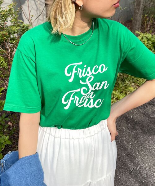 OPAQUE.CLIP（オペークドットクリップ）の「◆【GOOD ROCK SPEED】別注 US ロゴTシャツ（Tシャツ/カットソー・レディース・グリーン/ベビーピンク/ホワイト系・99）」の3枚目の写真