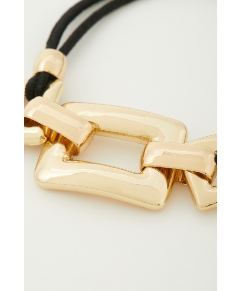 rienda（リエンダ）の「スクエアバックルゴールドヘアーゴム（ヘアゴム・レディース・ゴールド・FREE）」の2枚目の写真