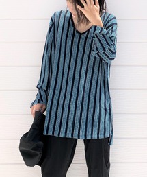 Q | カラーストライプニット(ニット/セーター)