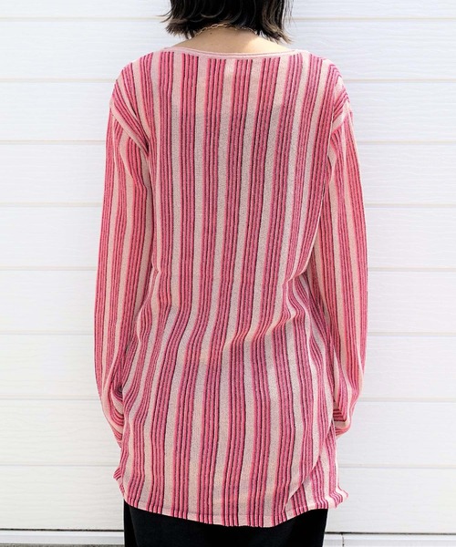 Q（キュー）の「カラーストライプニット（ニット/セーター・レディース・ブルー系その他/ピンク系その他・MEDIUM）」の5枚目の写真