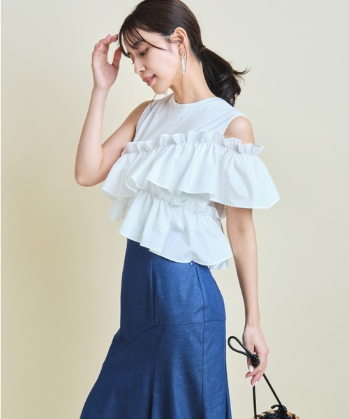Mystrada（マイストラーダ）の「アシメドッキングカットソー（T
