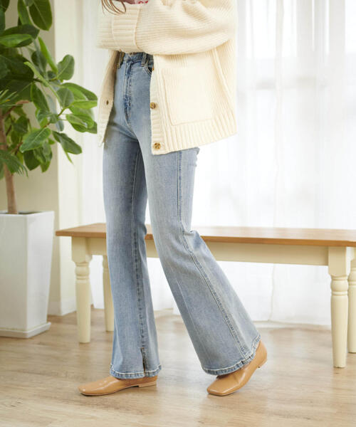 FREE'S MART(フリーズマート)の「【Sシリーズ対応】◇内スリットベルボトムデニムパンツ(デニムパンツ・レディース・ライトインディゴブルー/ワンウォッシュ/ブラック系その他/ホワイト系その他・X-SMALL/SMALL/MEDIUM)」の12枚目の写真