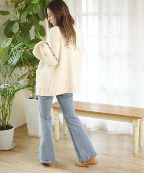 FREE'S MART(フリーズマート)の「【Sシリーズ対応】◇内スリットベルボトムデニムパンツ(デニムパンツ・レディース・ライトインディゴブルー/ワンウォッシュ/ブラック系その他/ホワイト系その他・X-SMALL/SMALL/MEDIUM)」の15枚目の写真