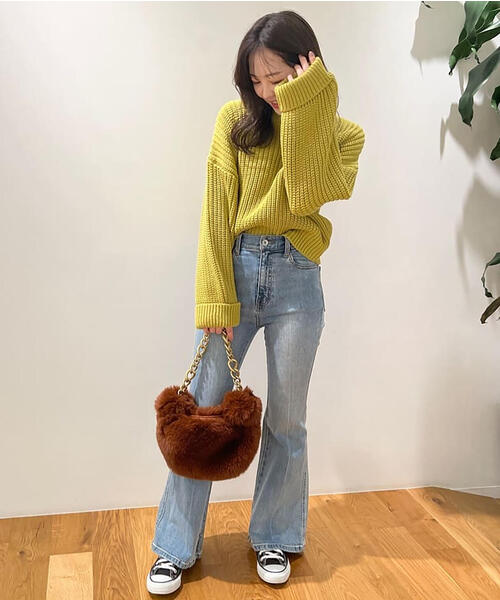 FREE'S MART(フリーズマート)の「【Sシリーズ対応】◇内スリットベルボトムデニムパンツ(デニムパンツ・レディース・ライトインディゴブルー/ワンウォッシュ/ブラック系その他/ホワイト系その他・X-SMALL/SMALL/MEDIUM)」の16枚目の写真