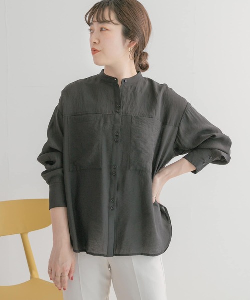 ITEMS URBANRESEARCH（アイテムズ アーバンリサーチ）の「シアーポケットシャツ（シャツ/ブラウス・レディース・ホワイト/ブラック/ブルー/グリーン・FREE）」の5枚目の写真