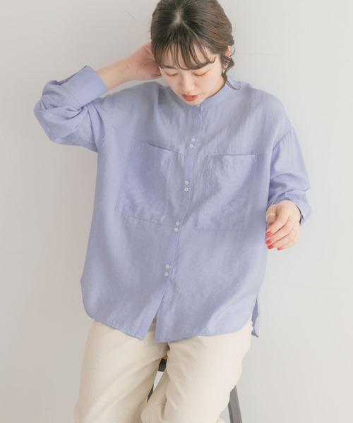 ITEMS URBANRESEARCH（アイテムズ アーバンリサーチ）の「シアーポケットシャツ（シャツ/ブラウス・レディース・ホワイト/ブラック/ブルー/グリーン・FREE）」の6枚目の写真