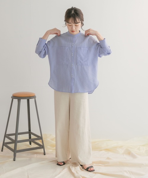 ITEMS URBANRESEARCH（アイテムズ アーバンリサーチ）の「シアーポケットシャツ（シャツ/ブラウス・レディース・ホワイト/ブラック/ブルー/グリーン・FREE）」の21枚目の写真