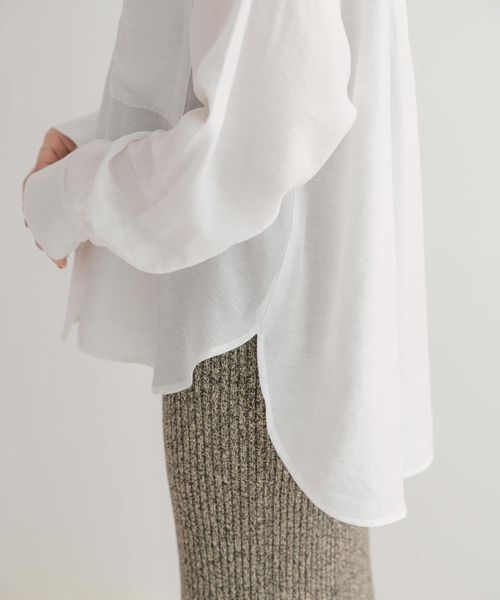 ITEMS URBANRESEARCH（アイテムズ アーバンリサーチ）の「シアーポケットシャツ（シャツ/ブラウス・レディース・ホワイト/ブラック/ブルー/グリーン・FREE）」の8枚目の写真