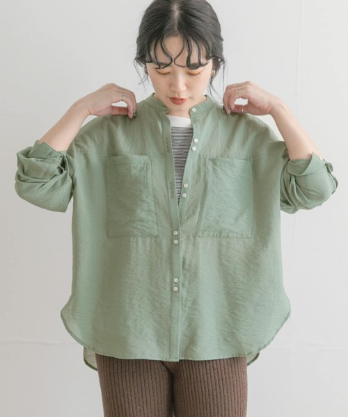 ITEMS URBANRESEARCH（アイテムズ アーバンリサーチ）の「シアーポケットシャツ（シャツ/ブラウス・レディース・ホワイト/ブラック/ブルー/グリーン・FREE）」の19枚目の写真