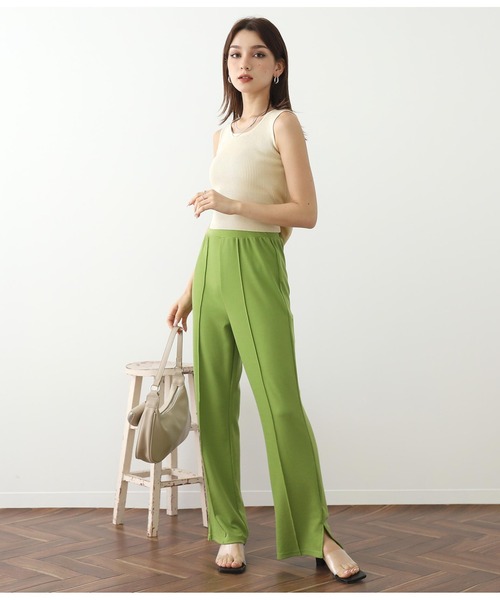 ANAP（アナップ）の「バックリボンニットタンクトップ（タンクトップ・レディース・ライトブルー/ブラック/アイボリー/イエロー×グリーン・FREE）」の6枚目の写真