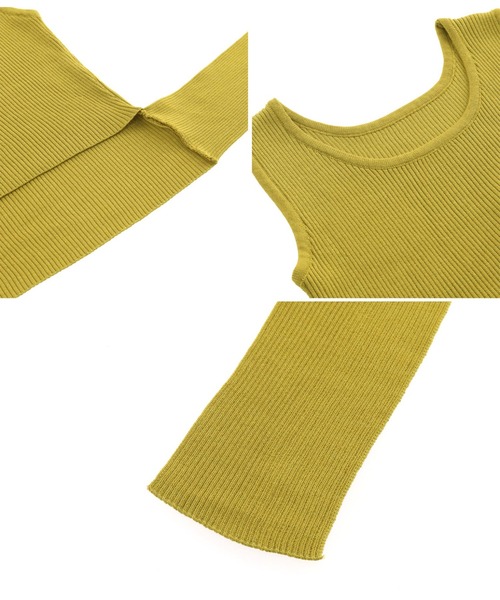ANAP（アナップ）の「バックリボンニットタンクトップ（タンクトップ・レディース・ライトブルー/ブラック/アイボリー/イエロー×グリーン・FREE）」の19枚目の写真
