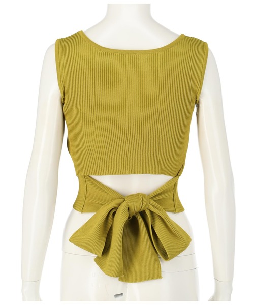 ANAP（アナップ）の「バックリボンニットタンクトップ（タンクトップ・レディース・ライトブルー/ブラック/アイボリー/イエロー×グリーン・FREE）」の18枚目の写真