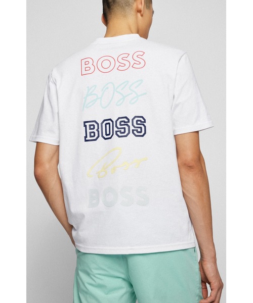 BOSS（ボス）の「【オンライン限定】ラバープリントロゴ コットンジャージー Tシャツ（Tシャツ/カットソー・メンズ・ブラック/ホワイト・S/M/XL/XXL/L）」の5枚目の写真