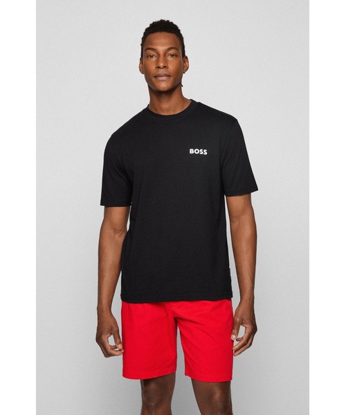BOSS（ボス）の「【オンライン限定】ラバープリントロゴ コットンジャージー Tシャツ（Tシャツ/カットソー・メンズ・ブラック/ホワイト・S/M/XL/XXL/L）」の4枚目の写真