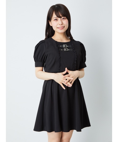 Jamie エーエヌケー（ジェイミーエーエヌケー）の「合皮ベルトOP（ワンピース・レディース・ブラック/ブルー・M）」の9枚目の写真