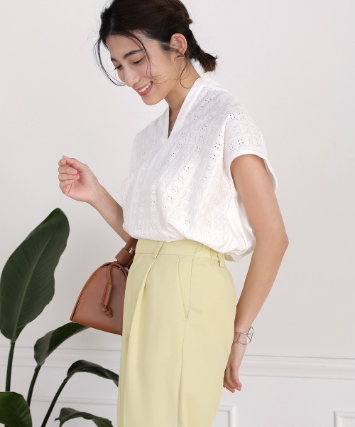 Bou Jeloud（ブージュルード）の「【WEB限定】レースカフタンチュニック（シャツ/ブラウス・レディース・ブラック/オフホワイト/オレンジ・FREE）」の4枚目の写真