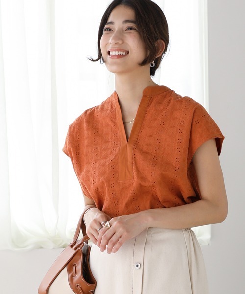 Bou Jeloud（ブージュルード）の「【WEB限定】レースカフタンチュニック（シャツ/ブラウス・レディース・ブラック/オフホワイト/オレンジ・FREE）」の12枚目の写真