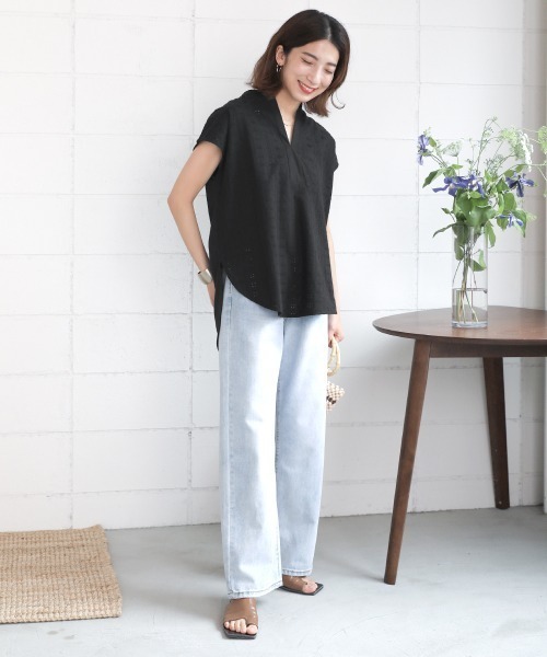 Bou Jeloud（ブージュルード）の「【WEB限定】レースカフタンチュニック（シャツ/ブラウス・レディース・ブラック/オフホワイト/オレンジ・FREE）」の8枚目の写真