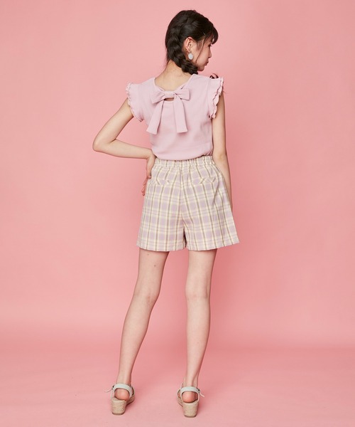 JENNI love(ジェニィラブ)の「テレコ袖メローバックリボントップス(Tシャツ/カットソー・キッズ・ブラック/ピンク/サックスブルー・130cm/160cm/150cm/140cm)」の10枚目の写真