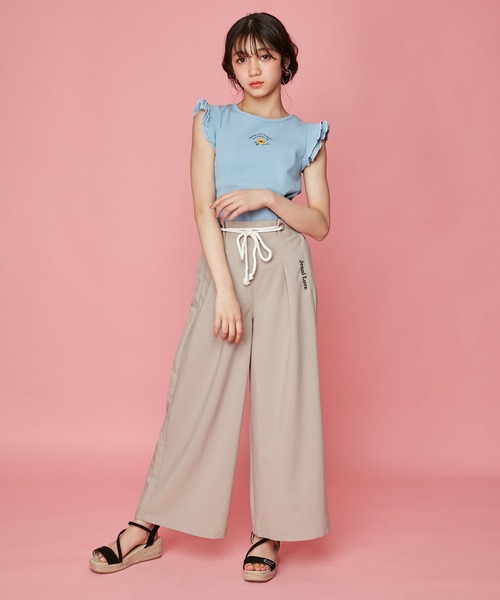 JENNI love(ジェニィラブ)の「テレコ袖メローバックリボントップス(Tシャツ/カットソー・キッズ・ブラック/ピンク/サックスブルー・130cm/160cm/150cm/140cm)」の15枚目の写真