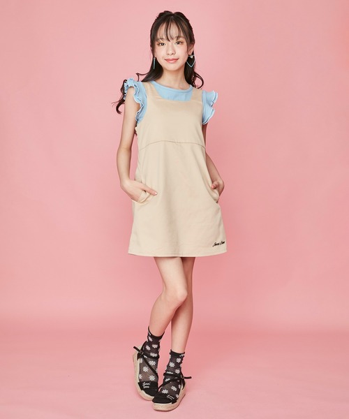 JENNI love(ジェニィラブ)の「テレコ袖メローバックリボントップス(Tシャツ/カットソー・キッズ・ブラック/ピンク/サックスブルー・130cm/160cm/150cm/140cm)」の4枚目の写真