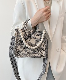 florist | 【2サイズ展開】モノクロボタニカル柄トートバッグ/ショルダーバッグ(トートバッグ)