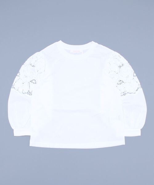 SEE BY CHLOE(シーバイクロエ)の「JERSEY TOP/ギピュールtシャツ(Tシャツ/カットソー・レディース・ホワイト/ブラック・M/S)」の2枚目の写真