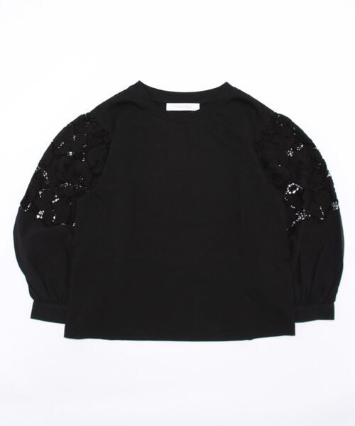 SEE BY CHLOE(シーバイクロエ)の「JERSEY TOP/ギピュールtシャツ(Tシャツ/カットソー・レディース・ホワイト/ブラック・M/S)」の1枚目の写真