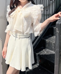 Rmine | フロントボウタイレース５分袖ブラウス(シャツ/ブラウス)