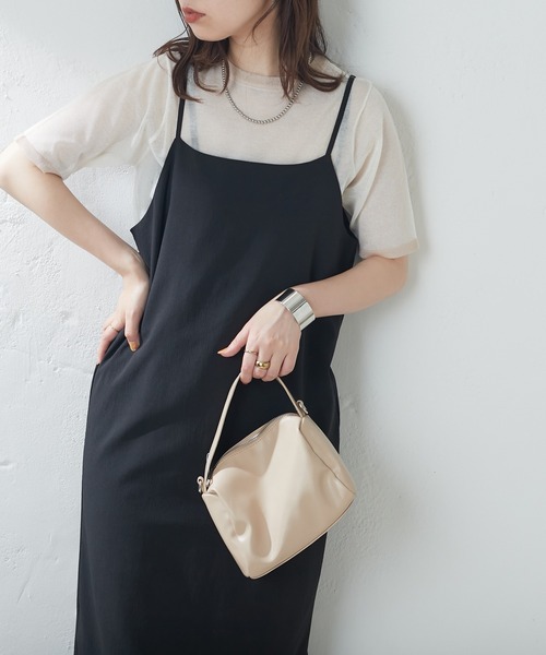natural couture(ナチュラルクチュール)の「シアー半袖配色ニット(ニット/セーター・レディース・ブラック/オフホワイト/サックスブルー/オレンジ/その他1・FREE)」の9枚目の写真