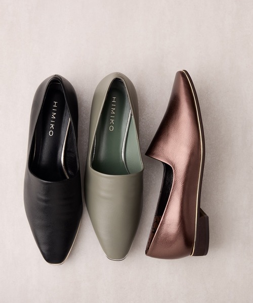 【セール】【Made in Japan】メタルラインソフトレザーフラットパンプス/621301（パンプス）｜HIMIKO（ヒミコ）