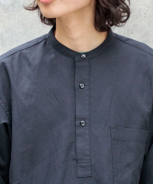 GLOSTER（グロスター）の「【WORK ABOUT/ワークアバウト】SUMMERY SHIRT プルオーバーシャツ スリーピング（シャツ/ブラウス・メンズ・ブラック/ネイビー/キャメル・S/M/L）」の5枚目の写真