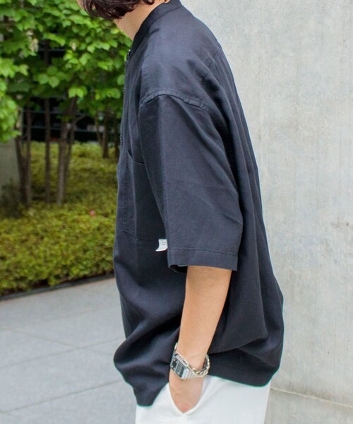 GLOSTER（グロスター）の「【WORK ABOUT/ワークアバウト】SUMMERY SHIRT プルオーバーシャツ スリーピング（シャツ/ブラウス・メンズ・ブラック/ネイビー/キャメル・S/M/L）」の7枚目の写真