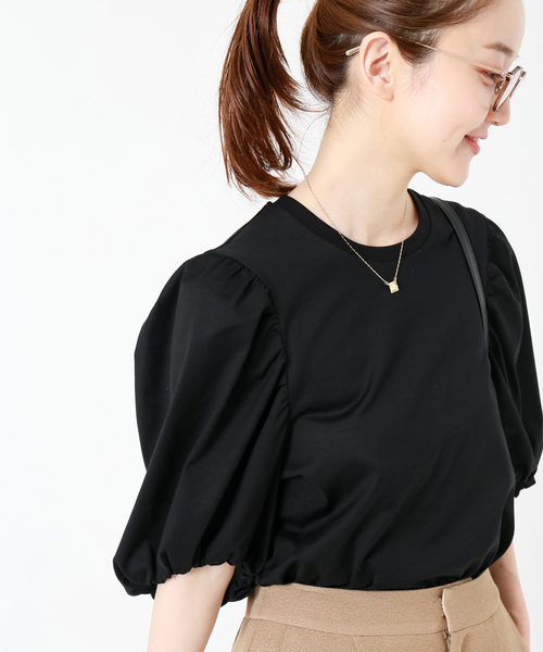 IENA(イエナ)の「バルーンスリーブプルオーバー(Tシャツ/カットソー・レディース・ブラック/ホワイト/カーキ・FREE)」の7枚目の写真