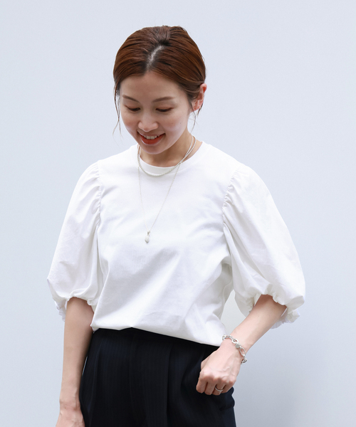 IENA(イエナ)の「バルーンスリーブプルオーバー(Tシャツ/カットソー・レディース・ブラック/ホワイト/カーキ・FREE)」の15枚目の写真