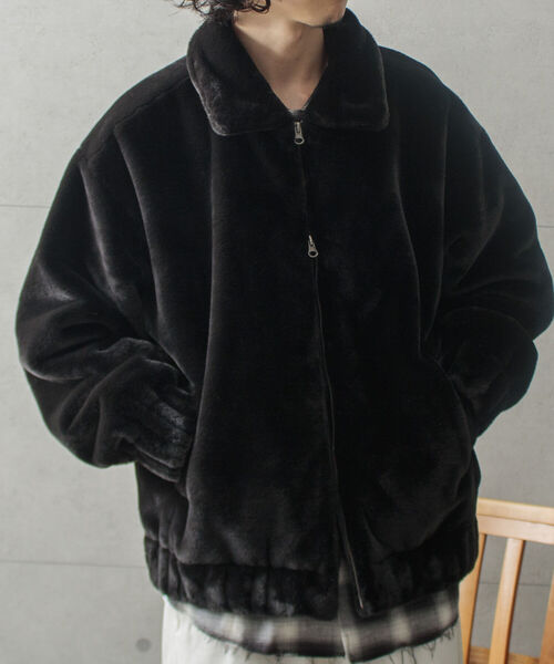 GLOSTER（グロスター）の「【GLOSTER/グロスター】フェイクファーブルゾン ビッグシルエット（その他アウター・メンズ・ブラック/ベージュ/グレー・M/L）」の12枚目の写真