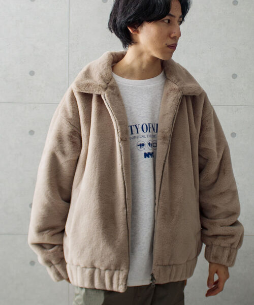 GLOSTER（グロスター）の「【GLOSTER/グロスター】フェイクファーブルゾン ビッグシルエット（その他アウター・メンズ・ブラック/ベージュ/グレー・M/L）」の14枚目の写真